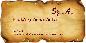 Szakály Annamária névjegykártya