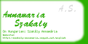 annamaria szakaly business card