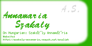 annamaria szakaly business card